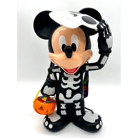 Disney Parks Mickey Mouse Glow In The Dark Halloween Popcorn Bucket Skeleton - Picture 1 of 9